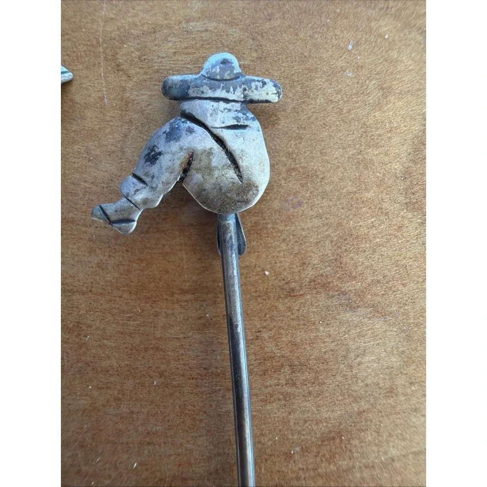 Vintage 925 Sterling Silver Figural Cocktail Picks –‎ Man, Drum, Blanket & House